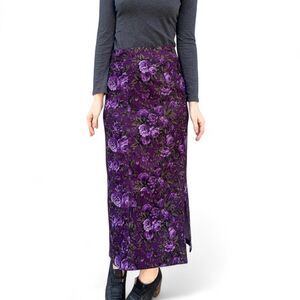 Y2k purple maxi Skirt floral cottagecore whimsygoth Size 6